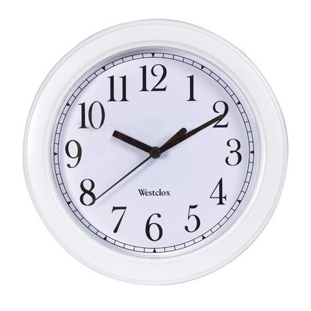 WESTCLOX 9 in. L X 8-1/2 in. W Indoor Analog Wall Clock Plastic White 46994A